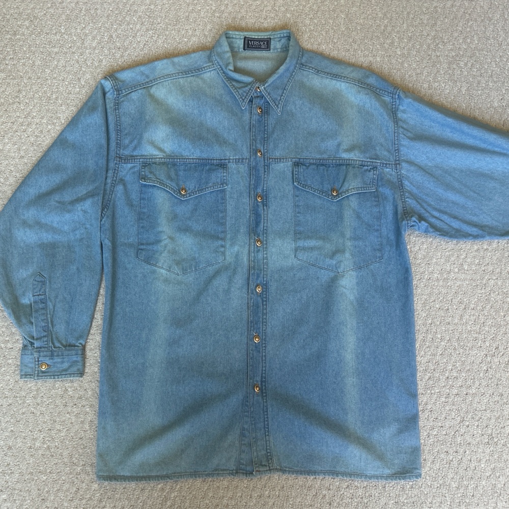 Versace Denim Button Down Shirt